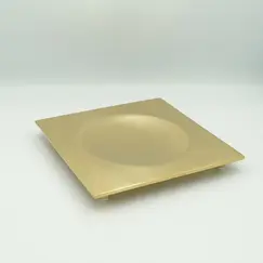 Surya Metall  квадратная металлическая мыльница на ножках   золото сатин