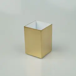 Surya Metall  квадратный металлический стакан   золото сатин