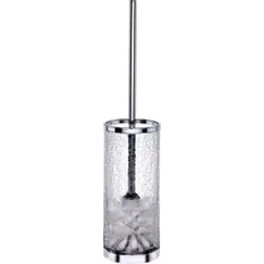 Surya Crystal  напольный ерш без крышки   хром - стекло с эффектом волны