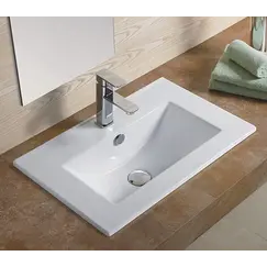 Встраиваемая сверху белая раковина для ванной Gid NYJ803-90