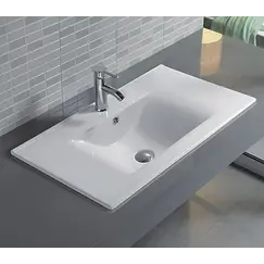 Встраиваемая сверху белая раковина для ванной Gid NYJ807-90