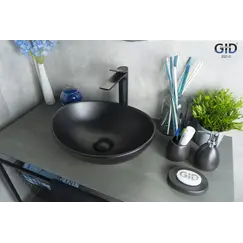 Накладная черная матовая раковина для ванной Gid Nc901
