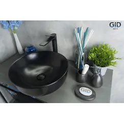 Накладная черная матовая раковина для ванной Gid Nc911