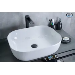 Накладная раковина для ванной Gid D1302 белая