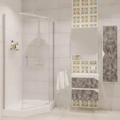 Душевое  ограждение  NG-6605-08  трапеция, дверь распашная, без поддона 90*90