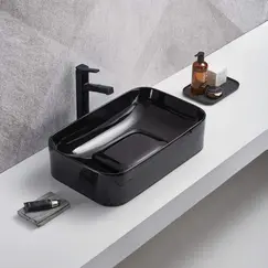 WW ELBACH 78575-70 MT-BL Раковина накладная (матовая черная) 705х350х150 мм