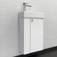 Тумба-умывальник Comforty Асти-40 белый глянец с раковиной Comforty 9140