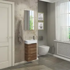 COMFORTY. Тумба-умывальник "Асти-40" дуб темно-коричневый с раковиной COMFORTY 9140