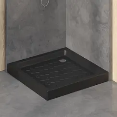 Душевой поддон квадратный керамический RGW CR B Черный  90х90