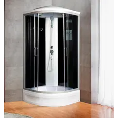 Душевая кабина  River DESNA ТН черная тонированные стекла  низкий поддон