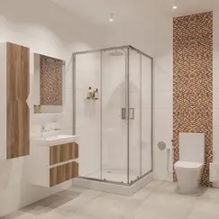 Душ. ограждение NG-6608-08/6609-08 квадрат, двери раздвижные, без поддона