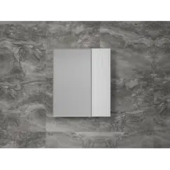 Зеркальный шкаф «Стокгольм»  белый рифленый софт