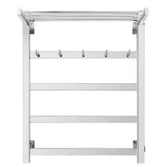 Полотенцесушитель Secado Корсико 1 КСП, с крючками и полочкой, водяной, хром