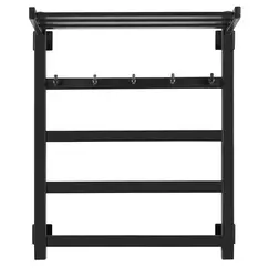 Полотенцесушитель Secado Корсико 1 КСП , с крючками и полочкой,  электрический L/R черный матовый