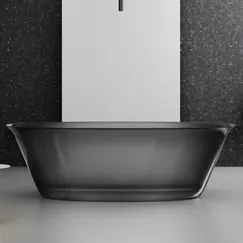 Ванна из полиэфирной смолы  ABBER Kristall AT9707Onyx черная прозрачная