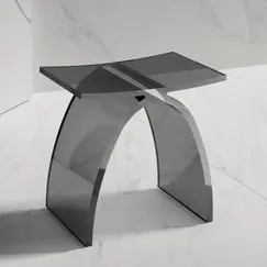 Стульчик для ванной прозрачный ABBER Kristall AT1739Onyx черный