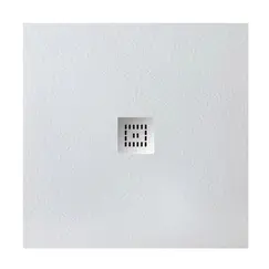 Душевой поддон из искусственного мрамора BelBagno UNO TRAY-MR-UNO-A-80/90-35-W-CR  в комплекте с сифоном