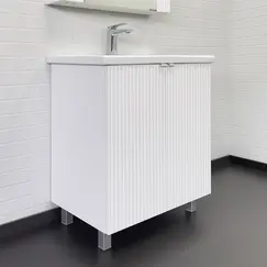 Тумба-умывальник напольная Comforty Лима-70 белый матовый с раковиной Como 70