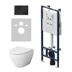 AM.PM  Инсталляция MasterFit с клав L черн мат с подвес унит Spirit V2.0 FlashClean с сид м/л