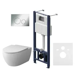 AM.PM Комплект инсталляция с клав Pro L глянц хром с подв унит Awe FlashClean с сид м/лифт