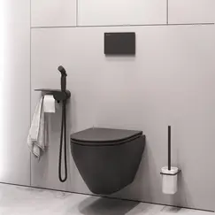AM.PM Spirit V2.0 набор подвесной унитаз с гиг.душем, черный