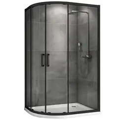 Душевой уголок ABBER Schwarzer Diamant асимметричный, прозрачное/черный