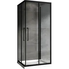 Душевой уголок ABBER Schwarzer Diamant квадрат , пристенный , прозрачное/черный