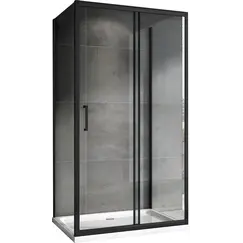 Душевой уголок ABBER Schwarzer Diamant  прозрачное/черный , пристенный