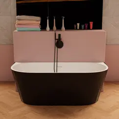 Ванна акриловая Frank F6163 White/Black 170х80