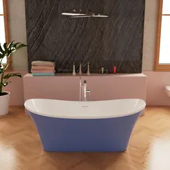 Ванна акриловая Frank F6104 White/Light Blue  170х75