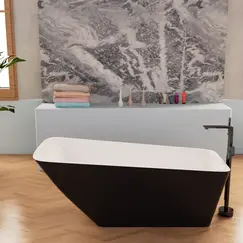 Ванна акриловая Frank F6106 White/Black 170х80