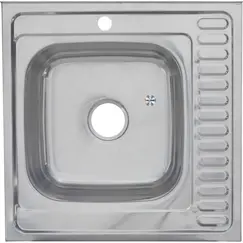 Мойка 6060 L/R  MELANA 0,6/160 декор/полированная  накладная  с сифоном