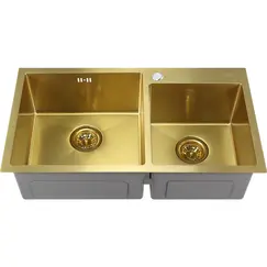 Мойка S7843HG MELANA ProfLine 3,0/220 ЗОЛОТО 2-я чаша, врезная