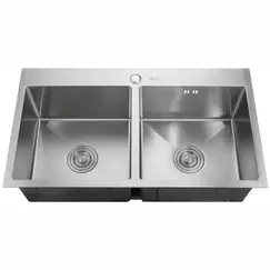 Мойка DS8045H MELANA ProfLine 3,0/220 САТИН 2-я чаша, врезная