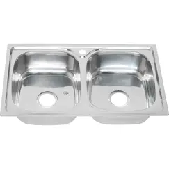 Мойка 8148S MELANA 0,6/180 2-я чаша врезная  с сифоном