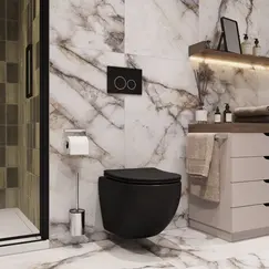 Унитаз Ceruttispa SELLA Aria MB CT9160 подвесной безободковый черный матовый