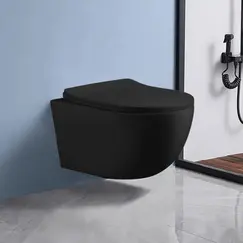 Унитаз Ceruttispa CT10017 ORLTER Aria MBF подвесной безободковый, черный матовый