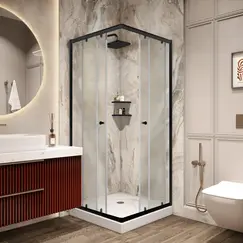 Душевой  уголок ZFQ81B  PARLY с поддоном (80х80х195)