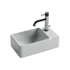 Ceramica Nova Умывальник подвесной прямоугольный (чаша слева, отверстие под смеситель справа) Element 395*220*125мм