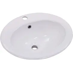 Встраиваемая сверху белая раковина для ванной Gid 9413