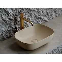 Умывальник чаша Ceramica Nova накладная прямоугольная (цвет Капучино Матовый) Element 455*325*135мм