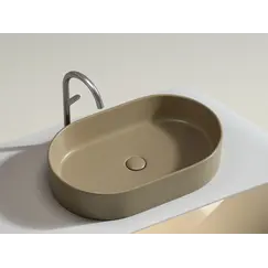 Умывальник чаша Ceramica Nova накладная овальная (цвет Капучино Матовый) Element 608*385*122мм