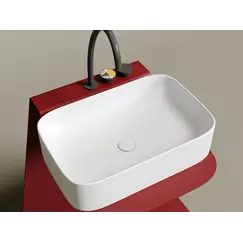 Умывальник чаша Ceramica Nova накладная прямоугольная (цвет Белый Матовый) Element 605*380*150мм