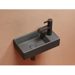 Умывальник подвесной Ceramica Nova L/R,  темный антрацит матовый Element 407*217*100