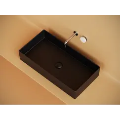 Раковина Ceramica Nova накладная прямоугольная 701*361*130, без перелива, цвет черный матовый