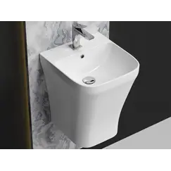 Раковина Ceramica Nova моноблок подвесная DION с отверстием под смеситель, со сливом переливом