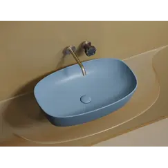Умывальник чаша Ceramica Nova накладная овальная (цвет Голубой Матовый) Element 600*380*138мм
