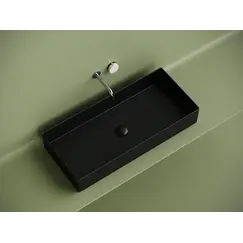 Раковина Ceramica Nova накладная прямоугольная 801*361*130,  без перелива, цвет черный матовый