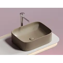 Умывальник чаша Ceramica Nova  накладная прямоугольная (цвет Капучино Матовый) Element 505*380*150мм