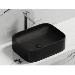 Умывальник чаша Ceramica Nova накладная прямоугольная (цвет Черный Матовый) Element 505*380*150мм